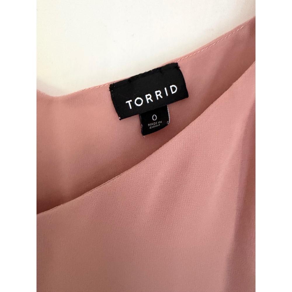 Torrid Dusty Rose Pink Georgette Cami Tank Top Adjustable Straps Size 0 L XL - Picture 2 of 3